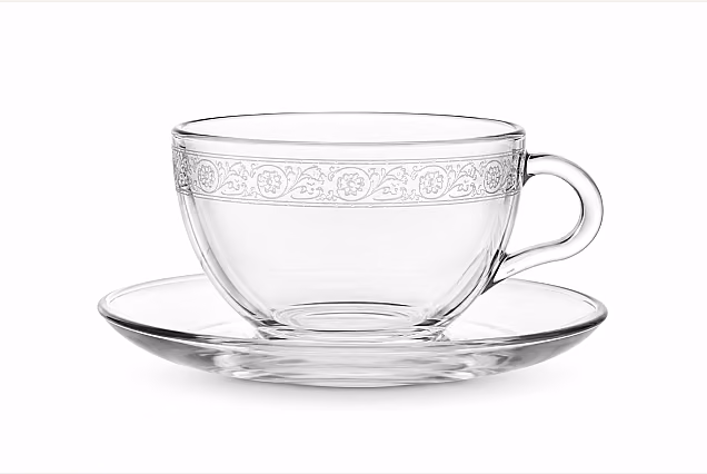 Szklanki do cappuccino ze spodkiem-zestaw 6szt Venezia