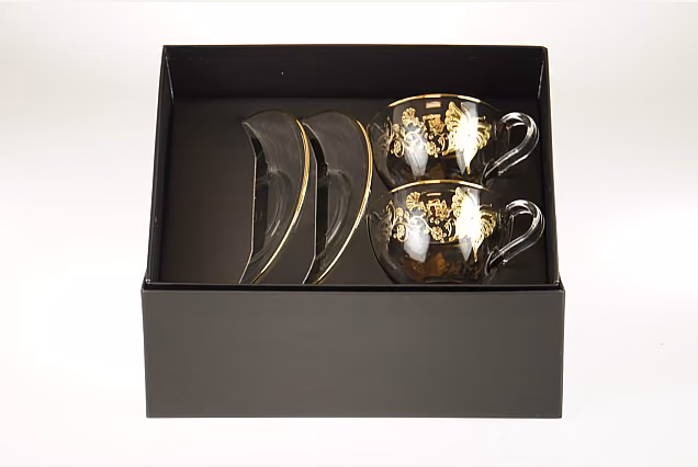 Butterfly -Filiżanki do cappuccino ze spodkiem-ZESTAW 2 SZT