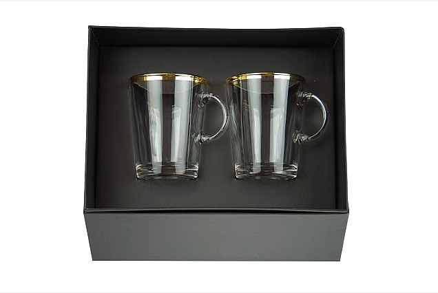 Faro Gold-FM-2 szt szklanki do herbaty z uchem 250ml
