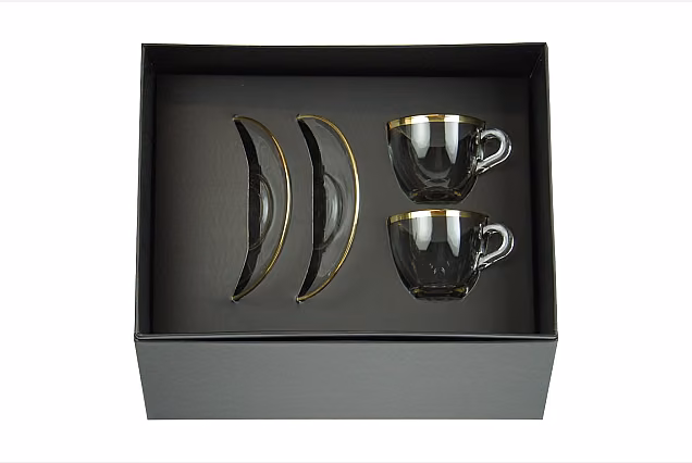 Faro Gold-FO-2 szt filiżanki do espresso ze spodkiem