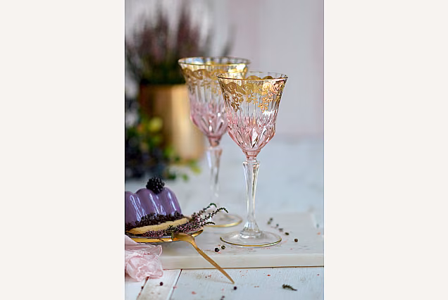 Spring-SC-eleganckie kieliszki do wina 220ml ze złotem