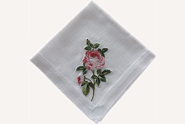 Serwetka haftowana-Pink Rose
