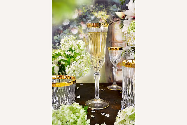 Eleganckie kieliszki do szampana 180ml zdobione IRYS