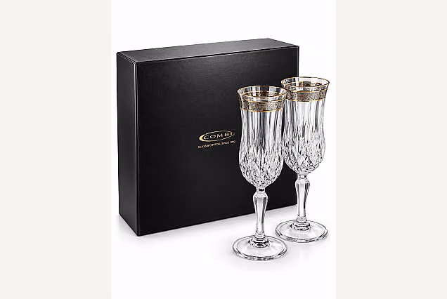 Zestaw 2 szt do szampana 130ml zdobione